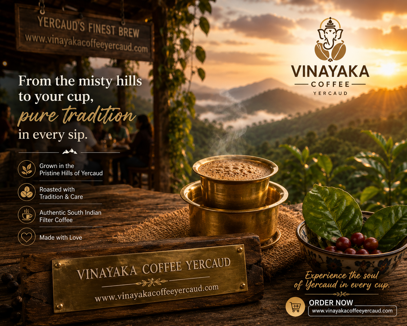 Vinayaka Coffee Yercaud — from the misty hills to your cup, pure tradition in every sip